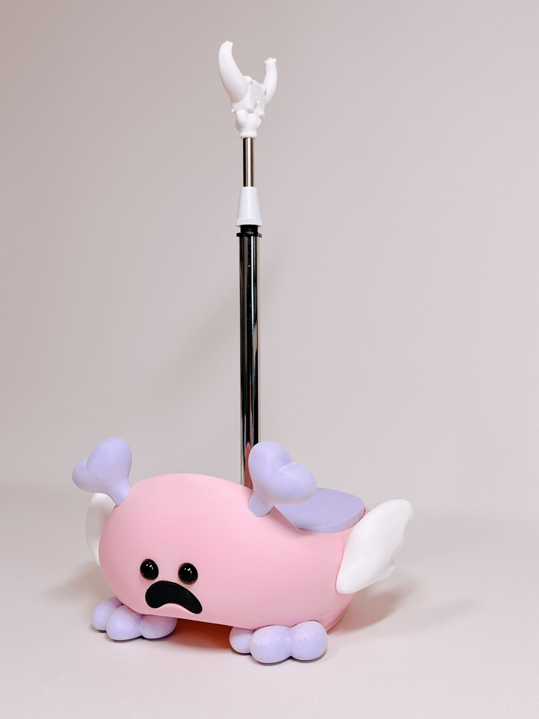 簡易ドールスタンド 「もふもふじゃないマン」 Bタイプ カラー:ピンク×パープル