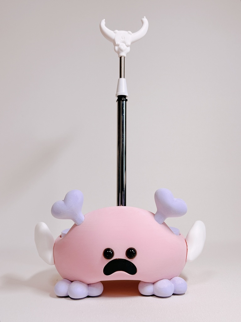 簡易ドールスタンド 「もふもふじゃないマン」　Bタイプ  カラー:ピンク×パープル