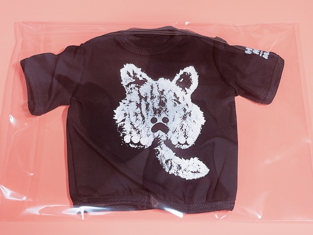ドールサイズ　にゃーもっふ　フォトグラフィック　シルクプリントTシャツ