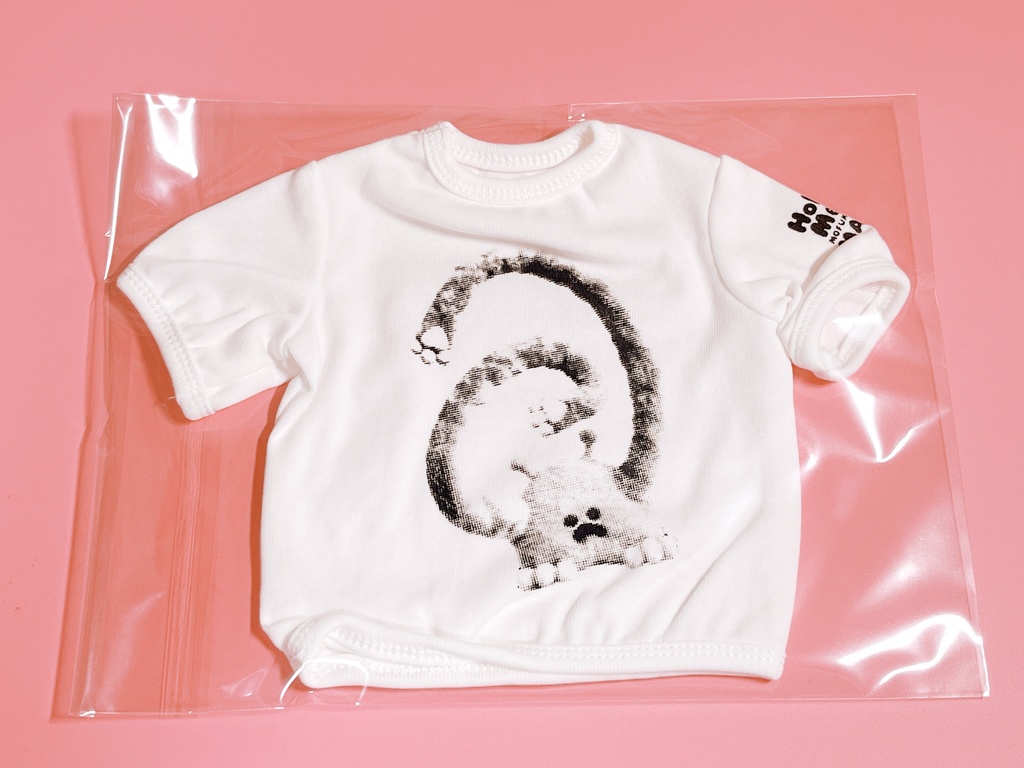 ドールサイズ　もふもふマンフォトグラフィック　シルクプリントTシャツ