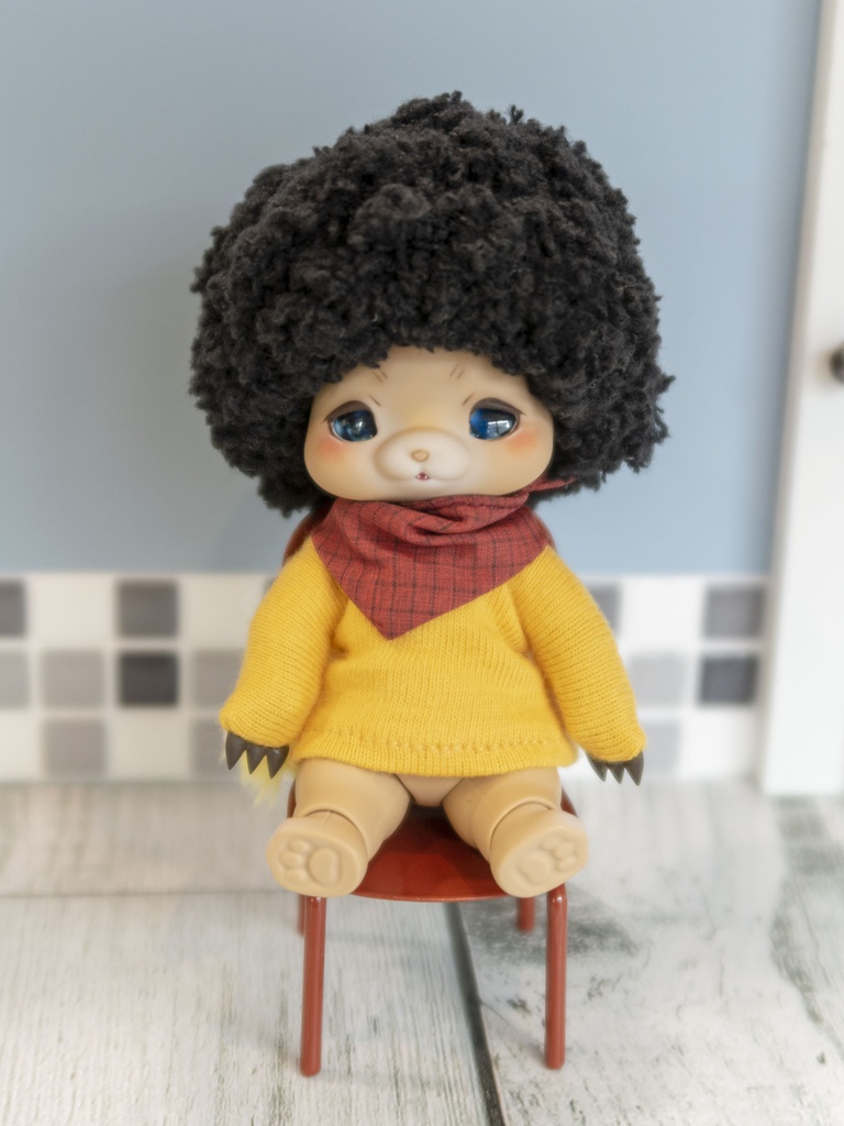 小さいドール用アフロウィッグ