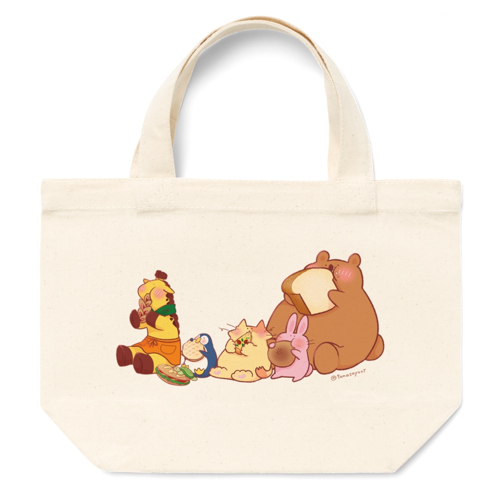 トートバッグ・みんなでもぐもぐ柄