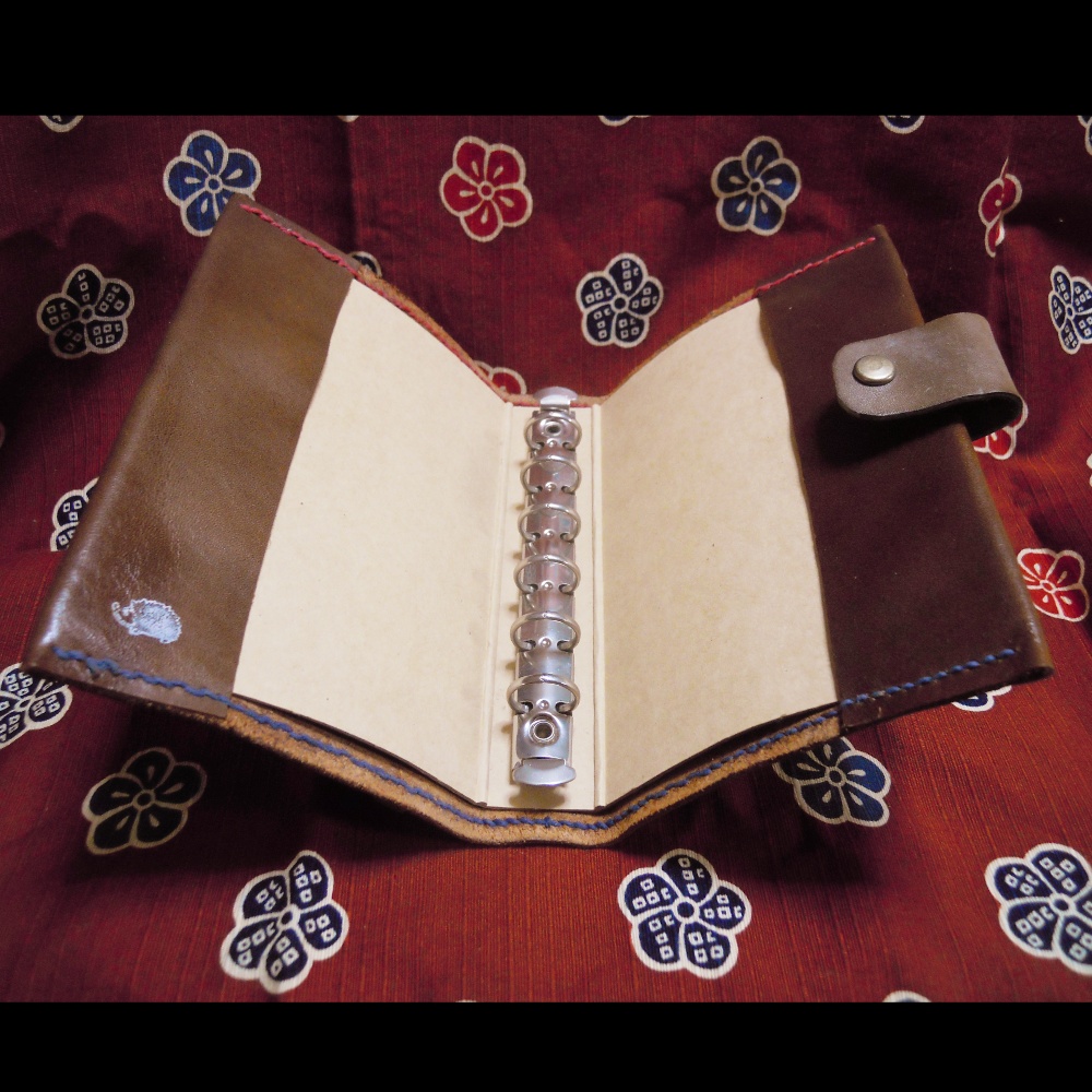 手帳カバー(革製) 手帳リング付き(紙は無し)