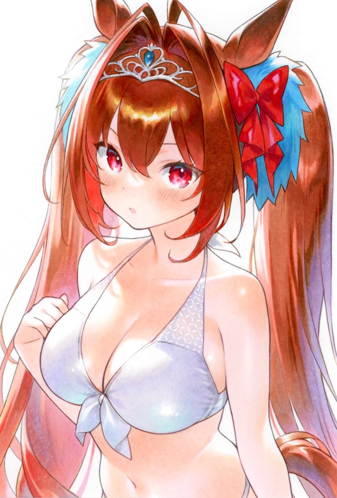 手描きイラスト ウマ娘 ダイワスカーレット 水着