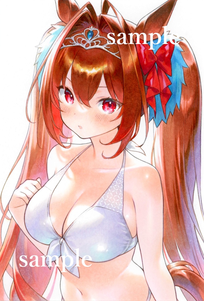 手描きイラスト ウマ娘 ダイワスカーレット 水着
