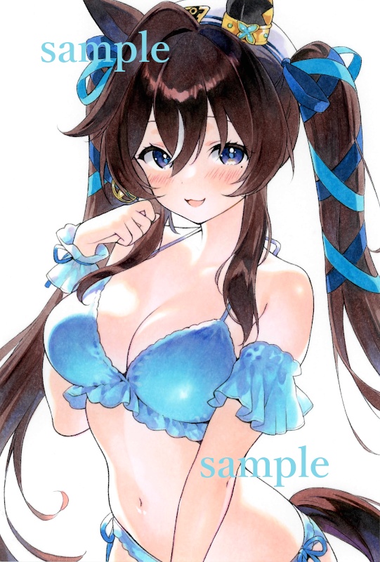 手描きイラスト ウマ娘 ヴィブロス 水着