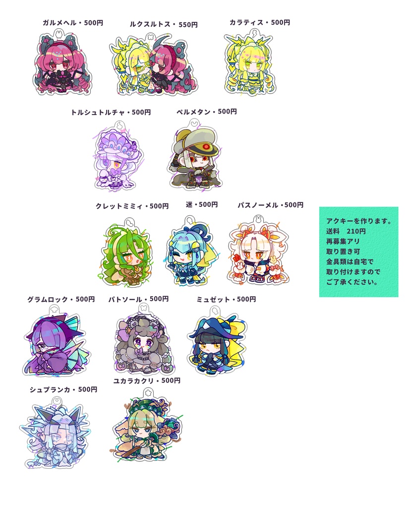 ぷちアクキーシリーズ