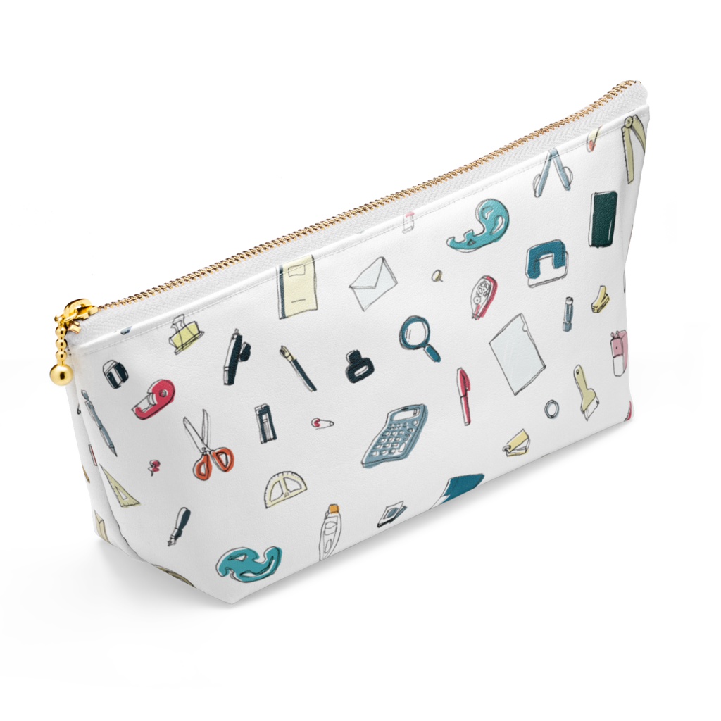 色付き!文具柄ポーチ