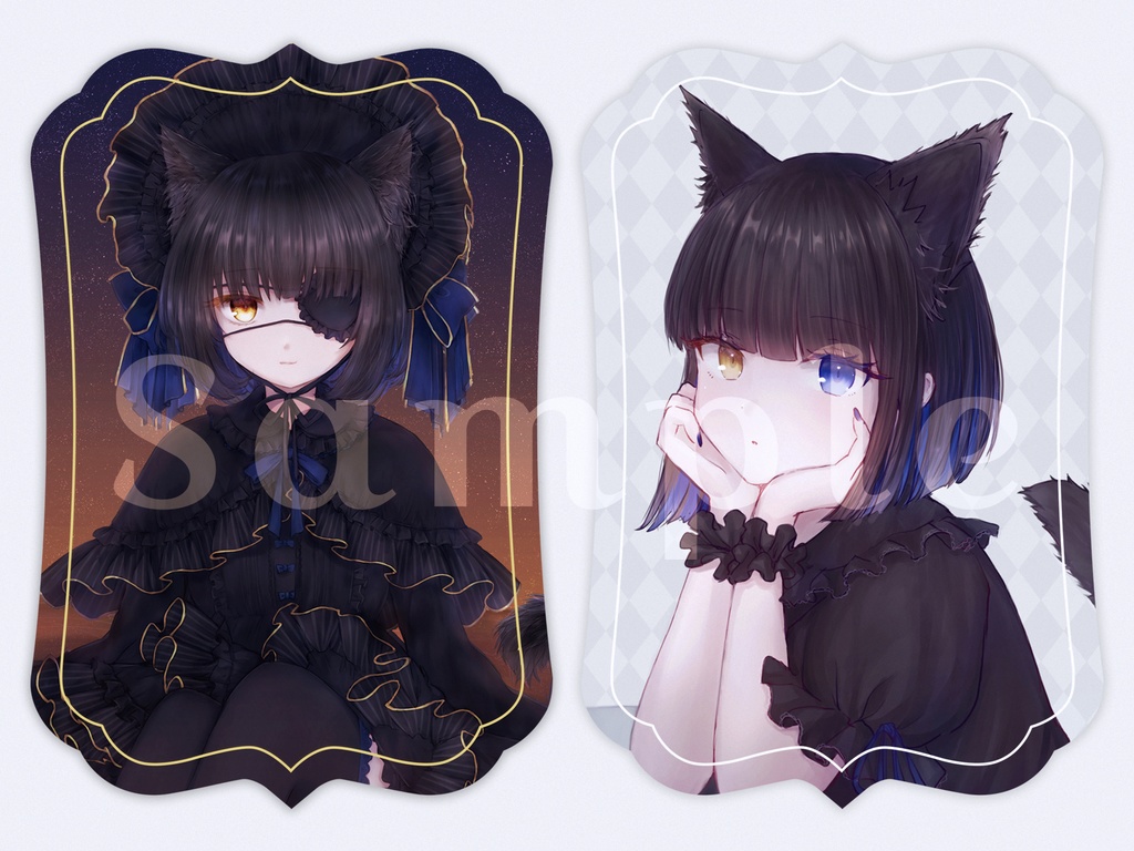【黒猫娘コメット】変形ポストカード 2種セット