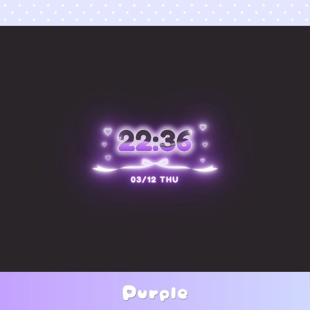 ゆめかわ💗ぷるぷる時計 OBS配信ウィジェット【全8色】