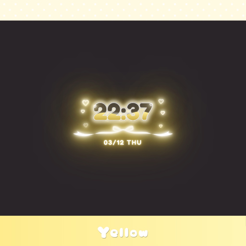 ゆめかわ💗ぷるぷる時計 OBS配信ウィジェット【全8色】