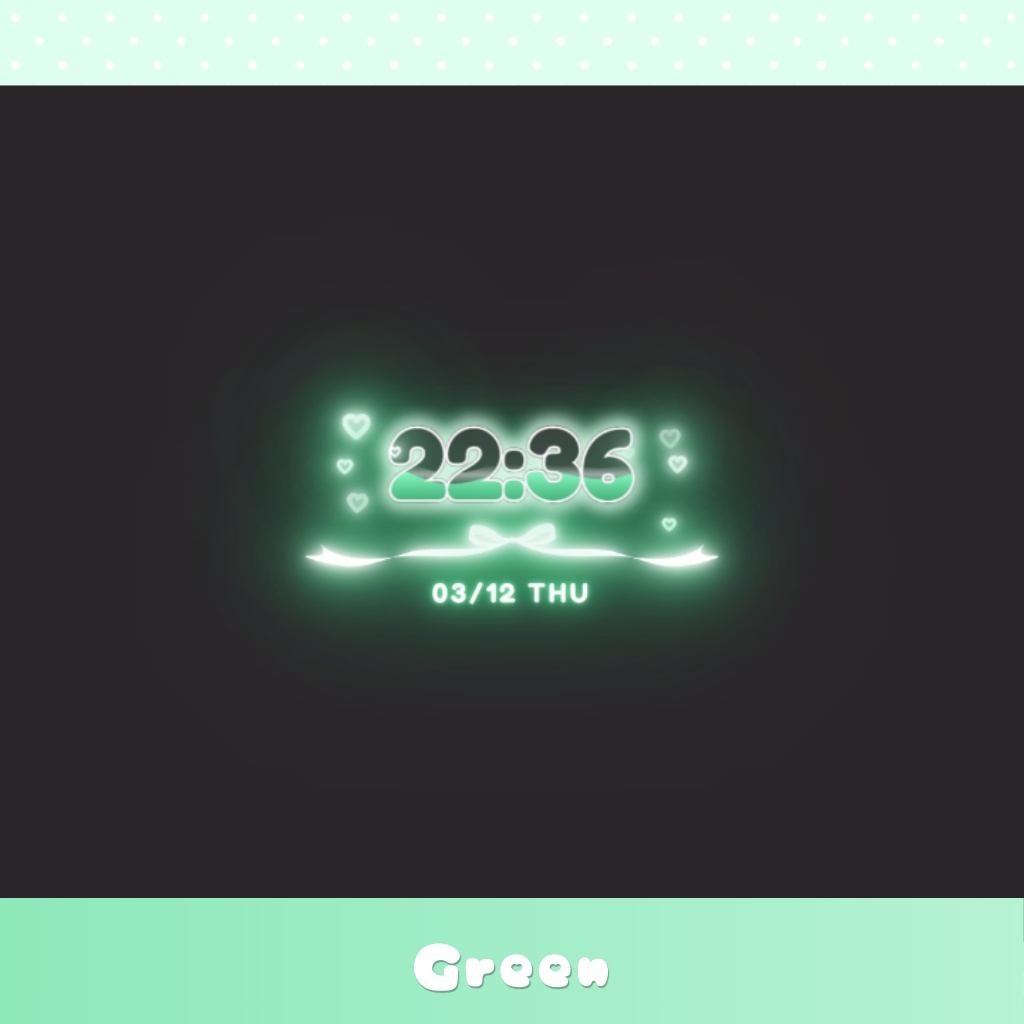 ゆめかわ💗ぷるぷる時計 OBS配信ウィジェット【全8色】