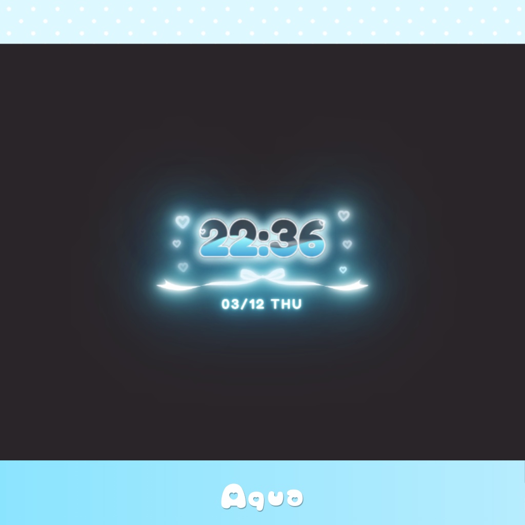 ゆめかわ💗ぷるぷる時計 OBS配信ウィジェット【全8色】