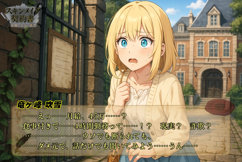 スキンメイド契約書 -洋館と金糸の犠牲-