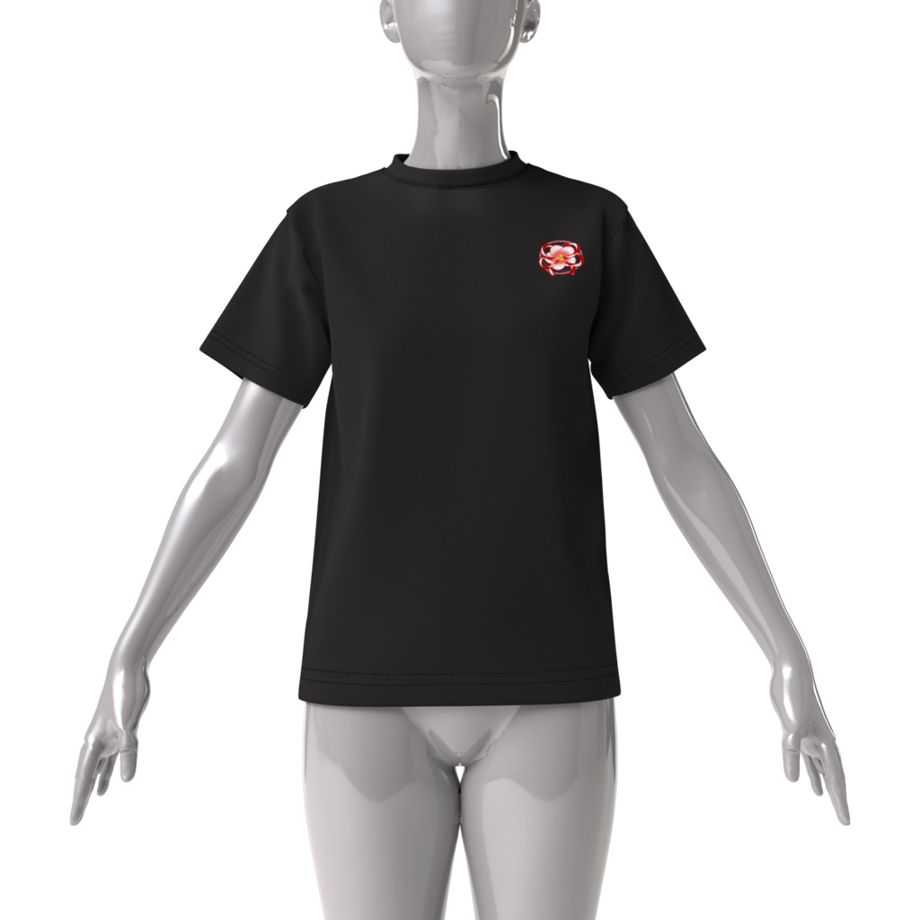 卯葉千幸ロゴビッグシルエットTシャツ(黒)