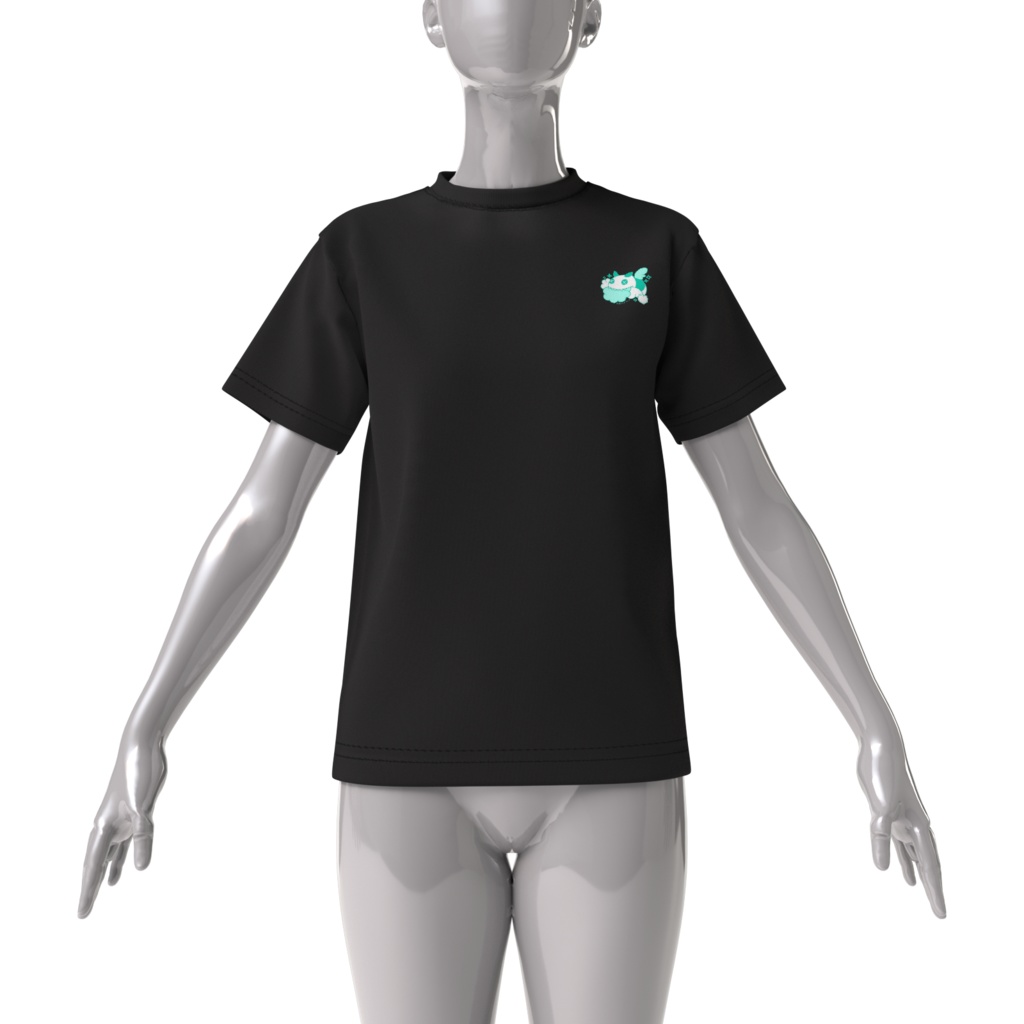 獏寝ゆらロゴビッグシルエットTシャツ(黒)