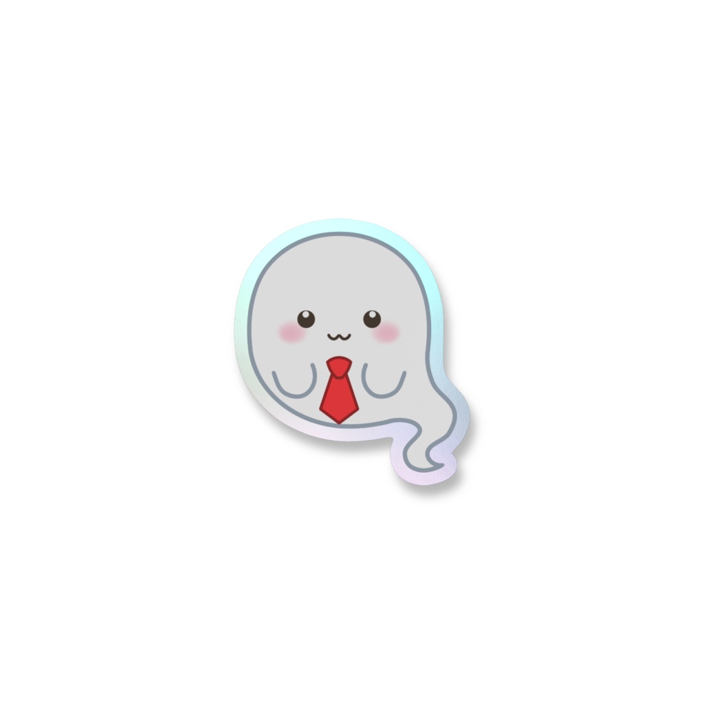 おばけくん(赤)オーロラステッカー