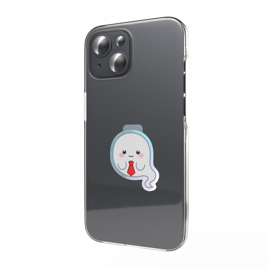 おばけくん（赤）オーロラステッカー