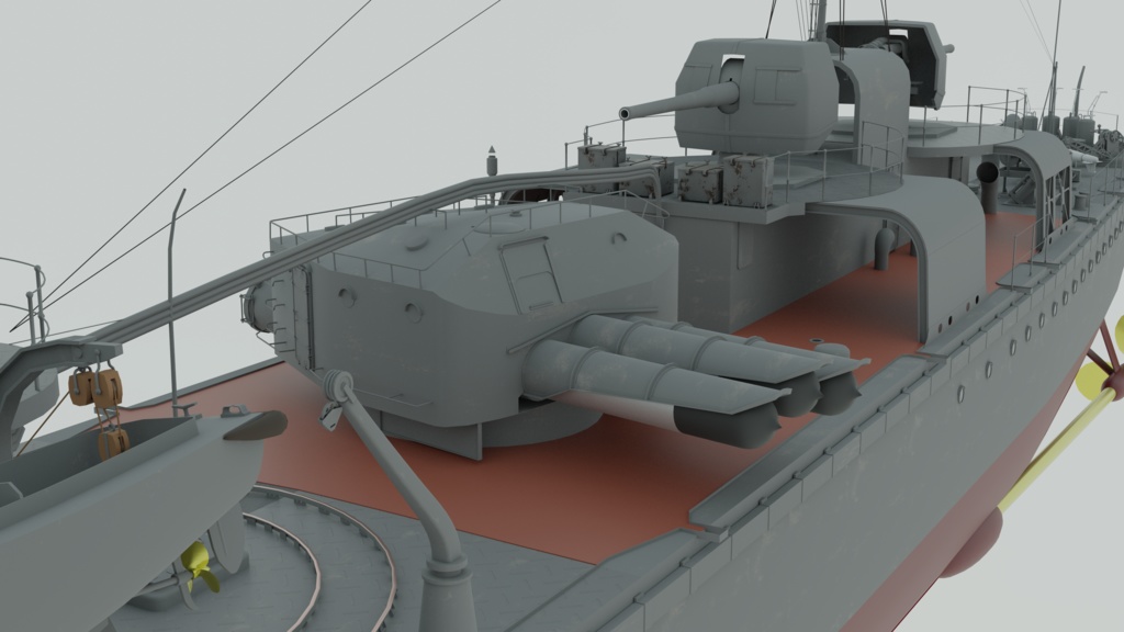 駆逐艦菊月3Dモデル