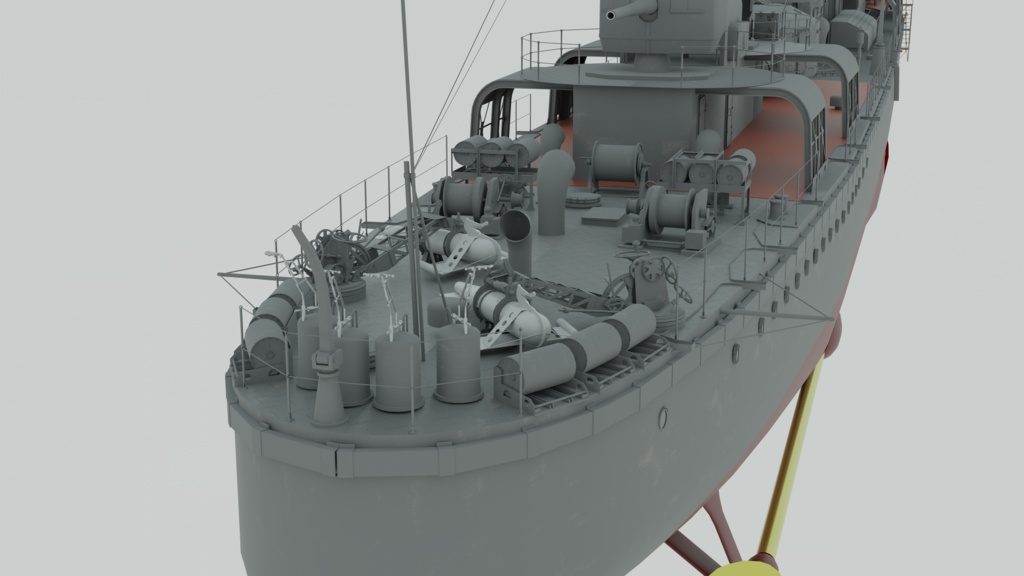 駆逐艦菊月3Dモデル