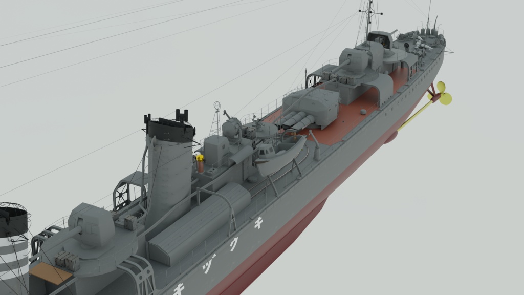 駆逐艦菊月3Dモデル