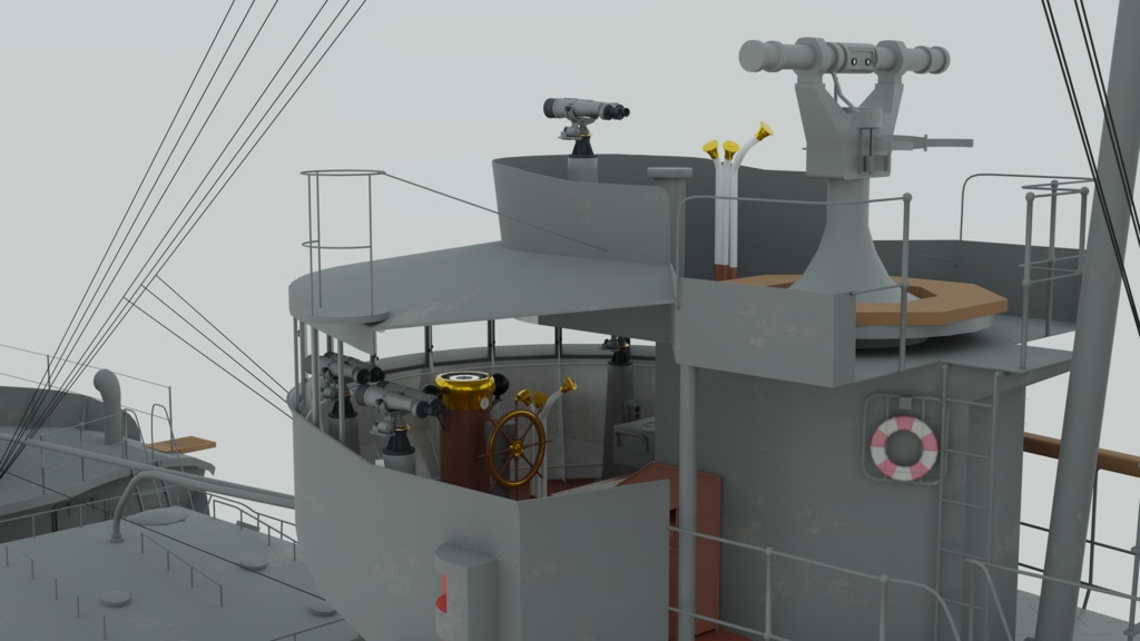 駆逐艦菊月3Dモデル