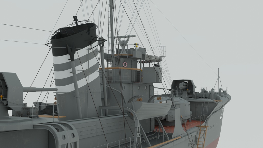 駆逐艦菊月3Dモデル