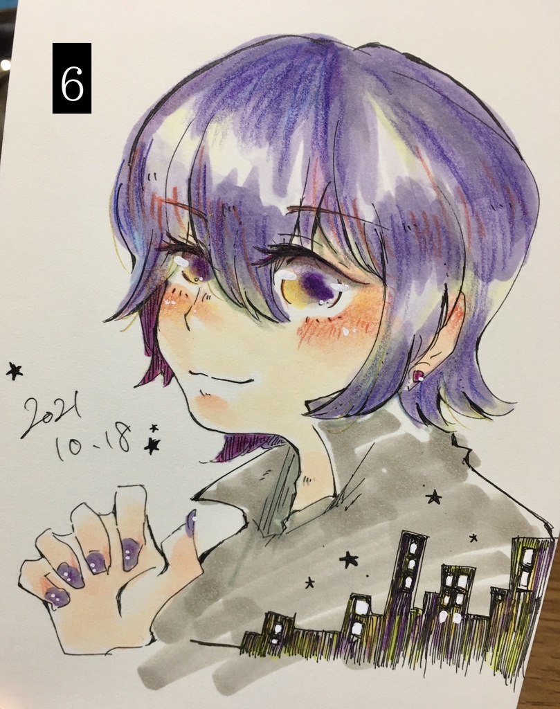 額装原画「夜目シアン」