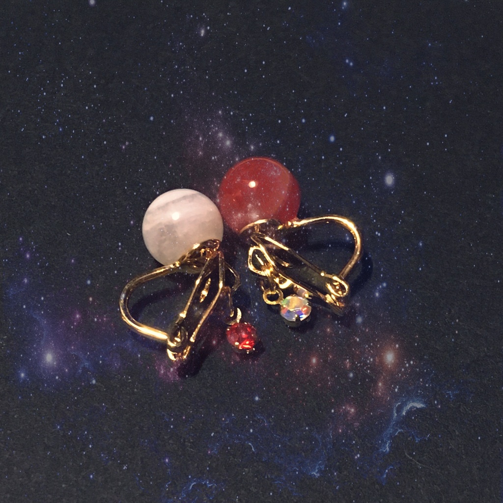 【Total Eclipse〜皆既食〜】太陽と月のイヤリング(ピアスにも変更可能)