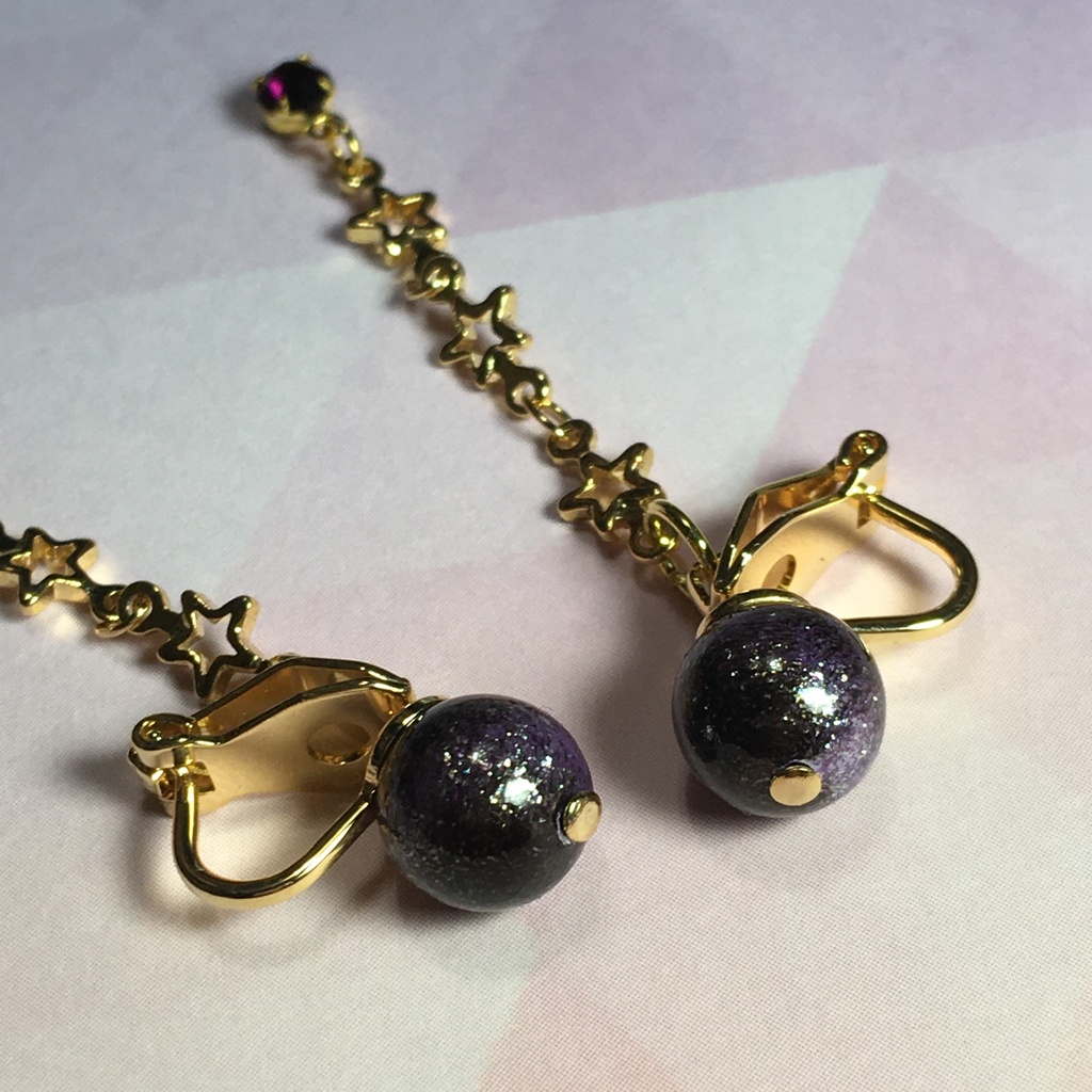 【Lucifer〜ルシファー〜】宇宙ビーズのイヤリング(ピアスにも変更可能)