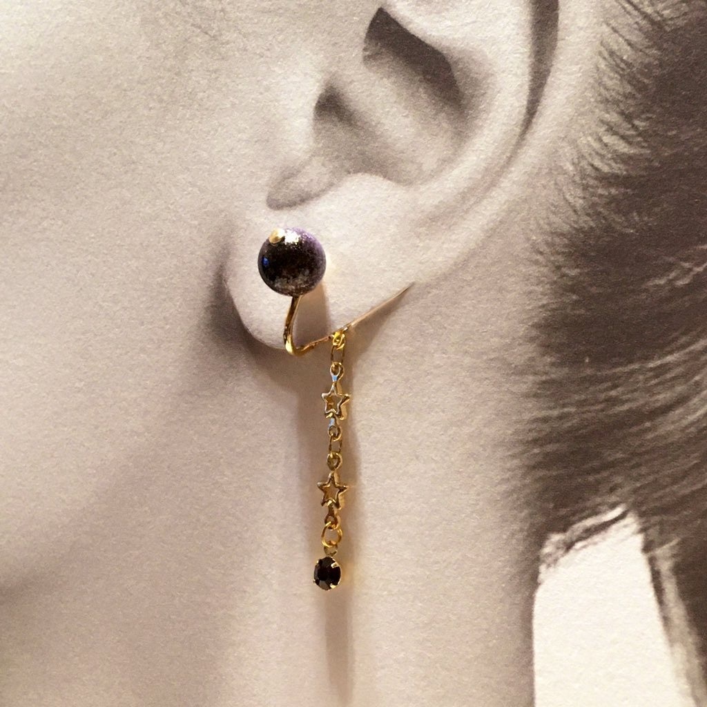 【Lucifer〜ルシファー〜】宇宙ビーズのイヤリング(ピアスにも変更可能)