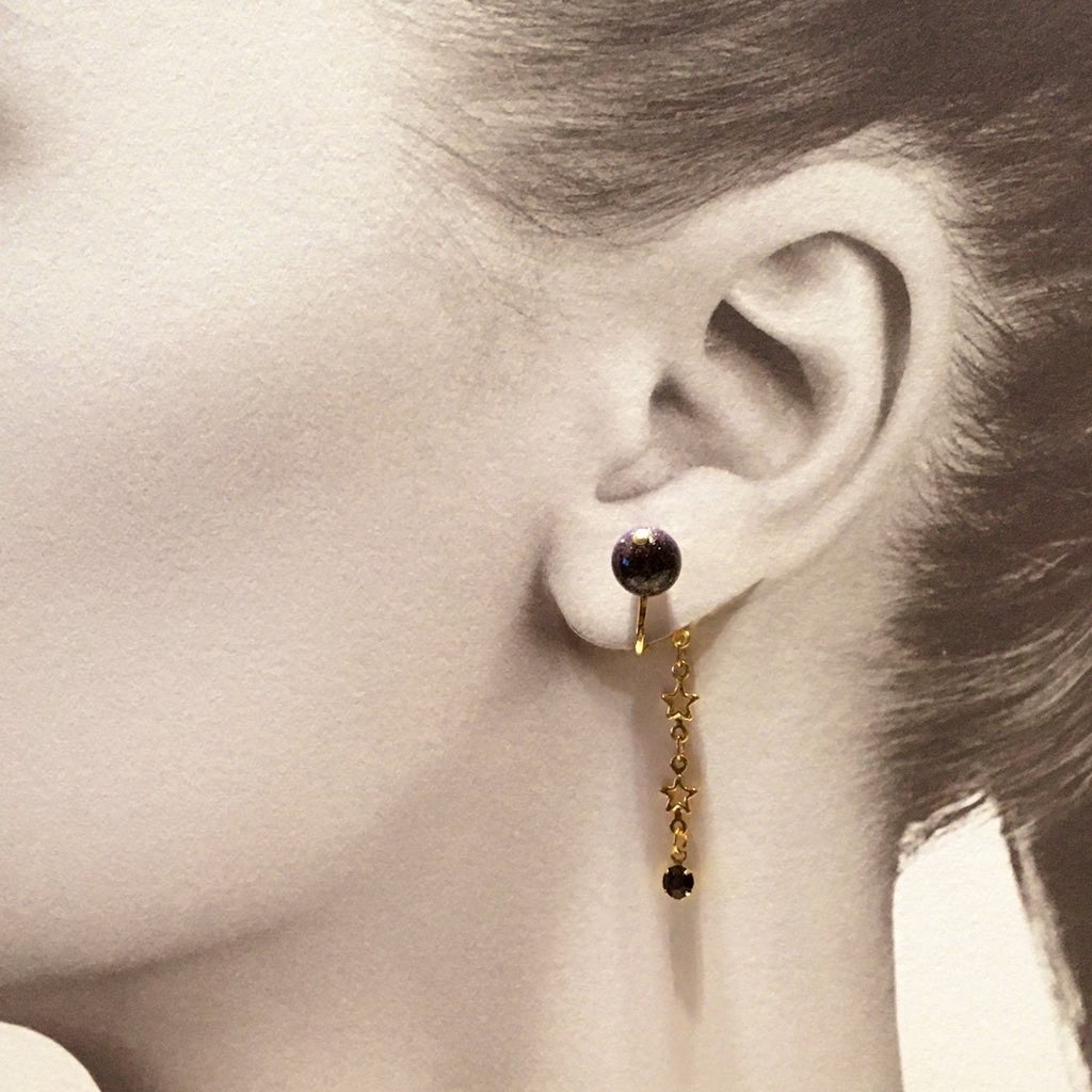 【Lucifer〜ルシファー〜】宇宙ビーズのイヤリング(ピアスにも変更可能)