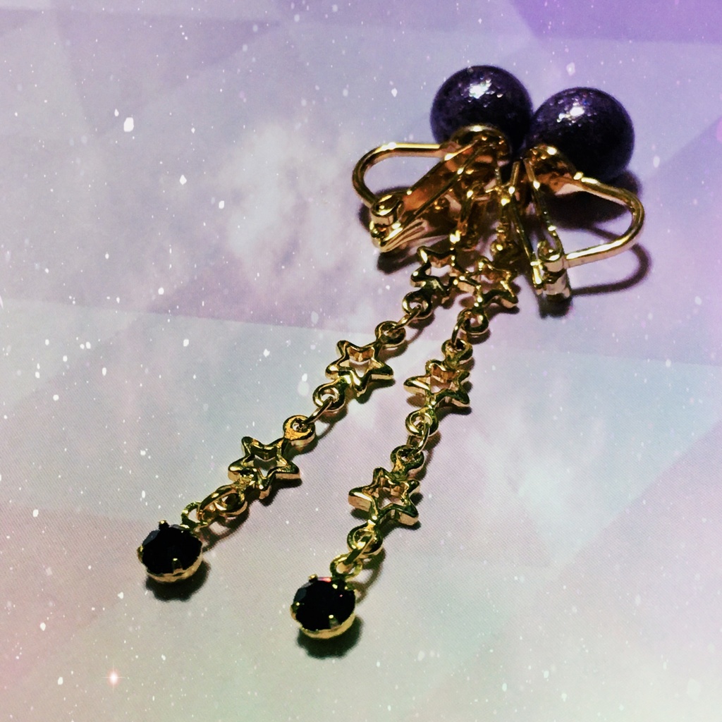 【Lucifer〜ルシファー〜】宇宙ビーズのイヤリング(ピアスにも変更可能)