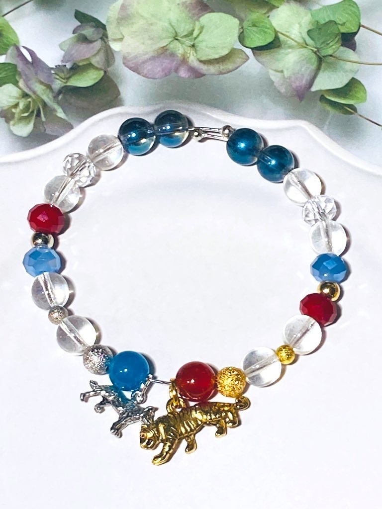 【伏虎/虎伏イメージ】「心友」虎と式神犬のブレスレット