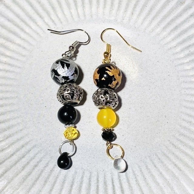 【ドラマイ】🐉🏍イメージピアス『不離一体』(イヤリングにも変更変更)