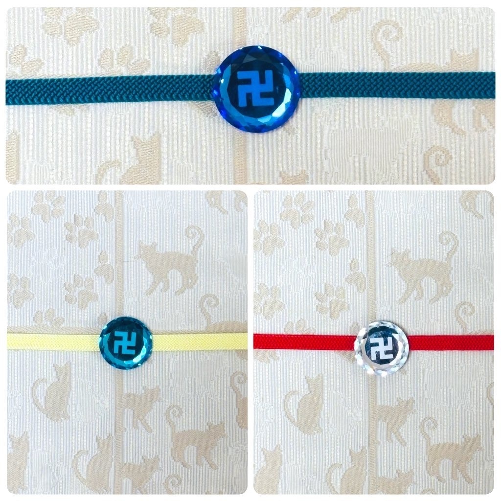 卍クリスタル帯留【カラー3種】