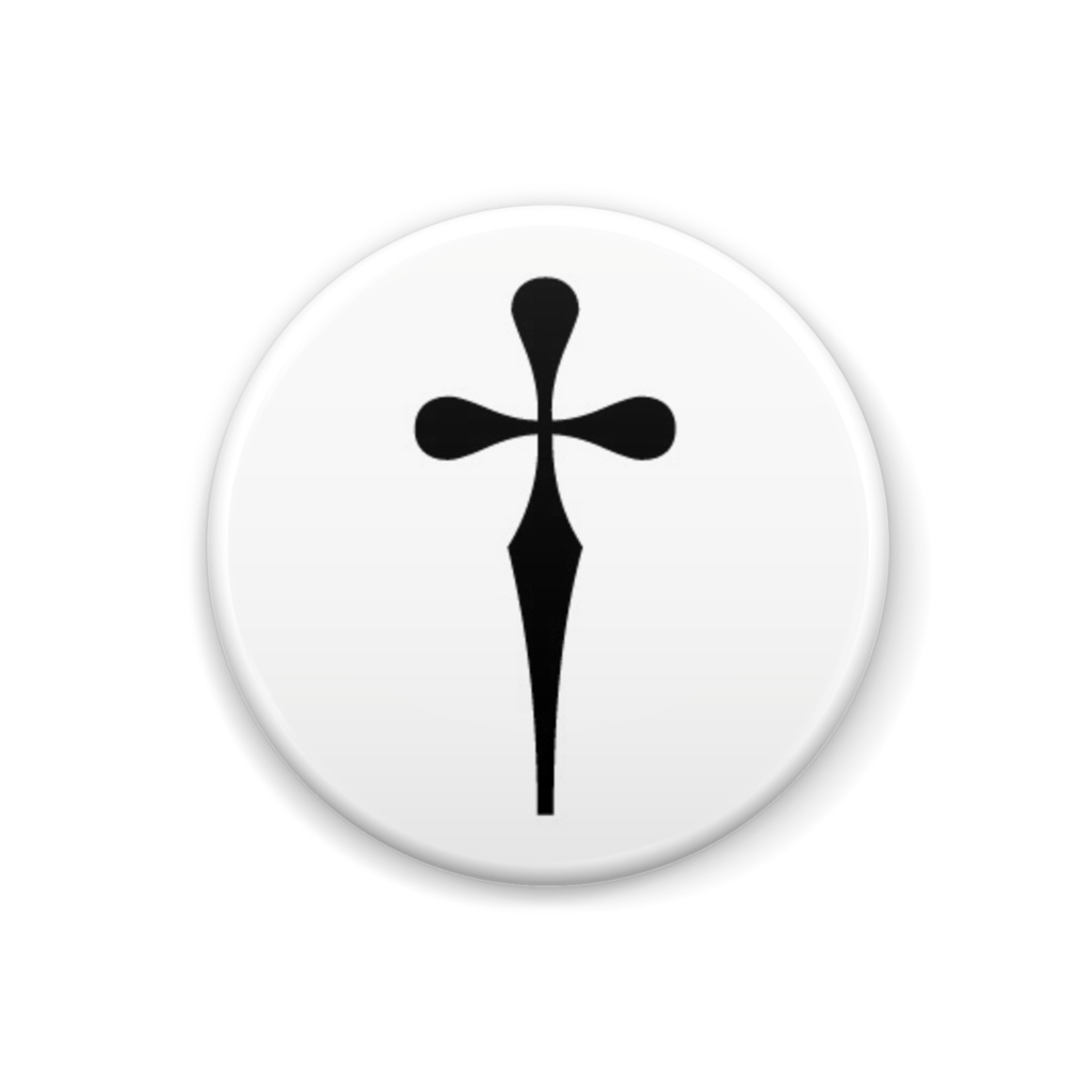 †古のV+缶バッジ† 白