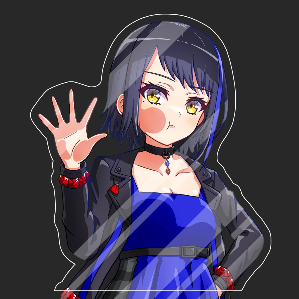 瀬戸海月の全天候対応ステッカー(黒)