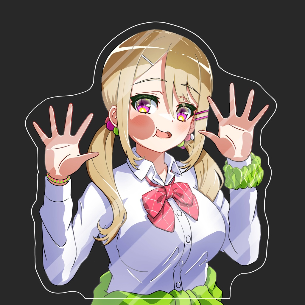 茅野ふたばの全天候対応ステッカー(黒)