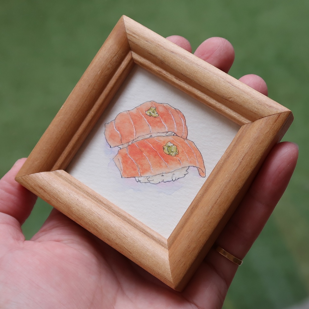 【ミニ原画】わさびとサーモンのおすし