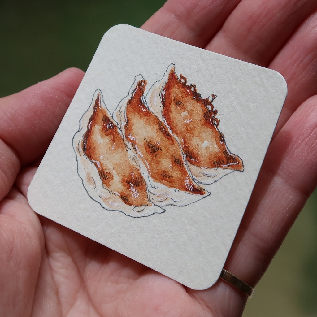 【ミニ原画】ギョーザ(アクリルフレーム付き)