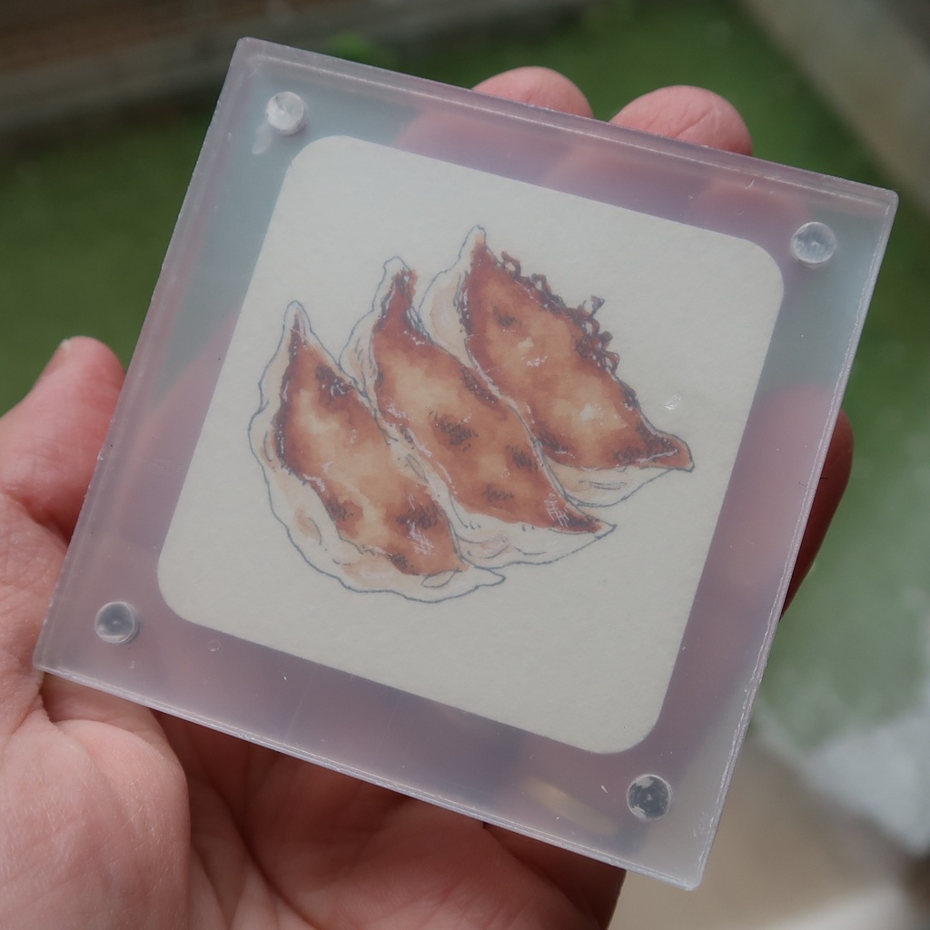【ミニ原画】ギョーザ(アクリルフレーム付き)