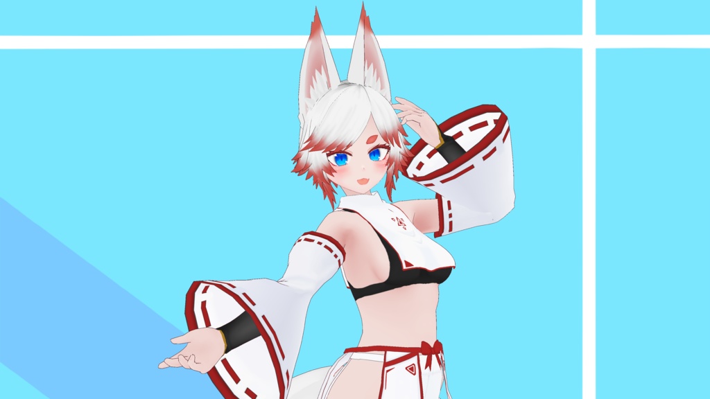 VRoid オリジナル３Dモデル　狐夏