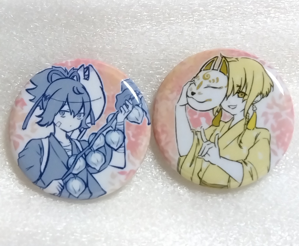 太閤くんと狐面(缶バッジ32mm)