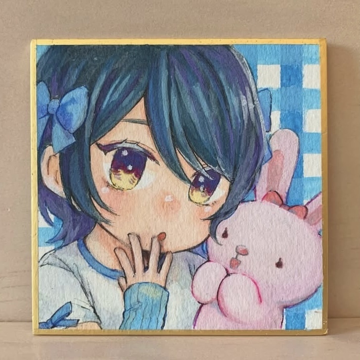 ミニ色紙　原画(ブルー)