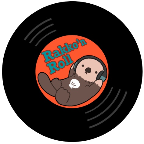 レコード風　アクリルキーホルダー(ラッコ)