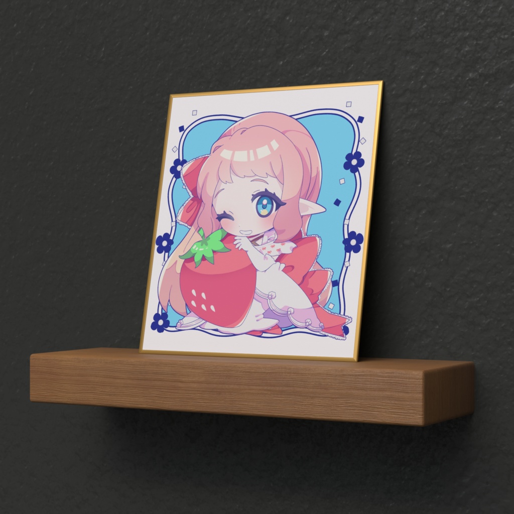 【誕生日グッズ】いちごもちミニ色紙