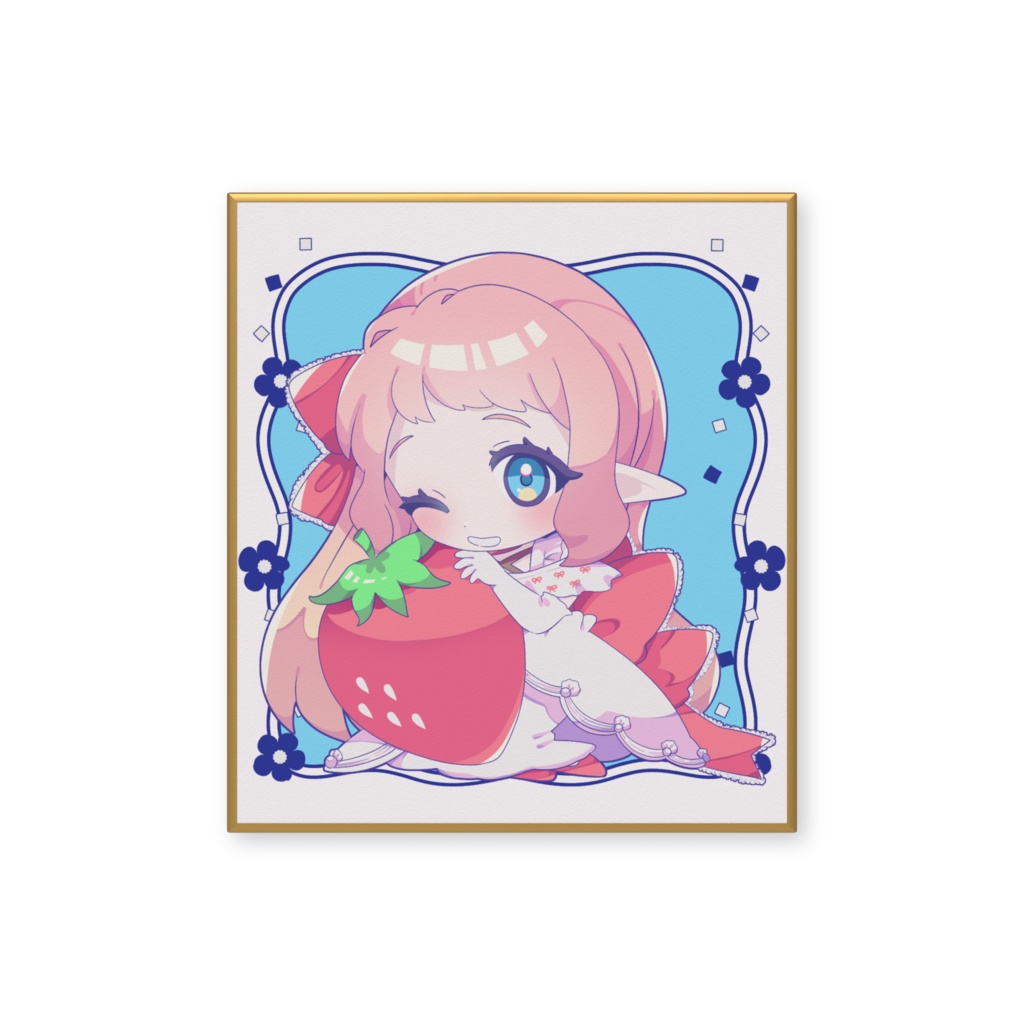 【誕生日グッズ】いちごもちミニ色紙