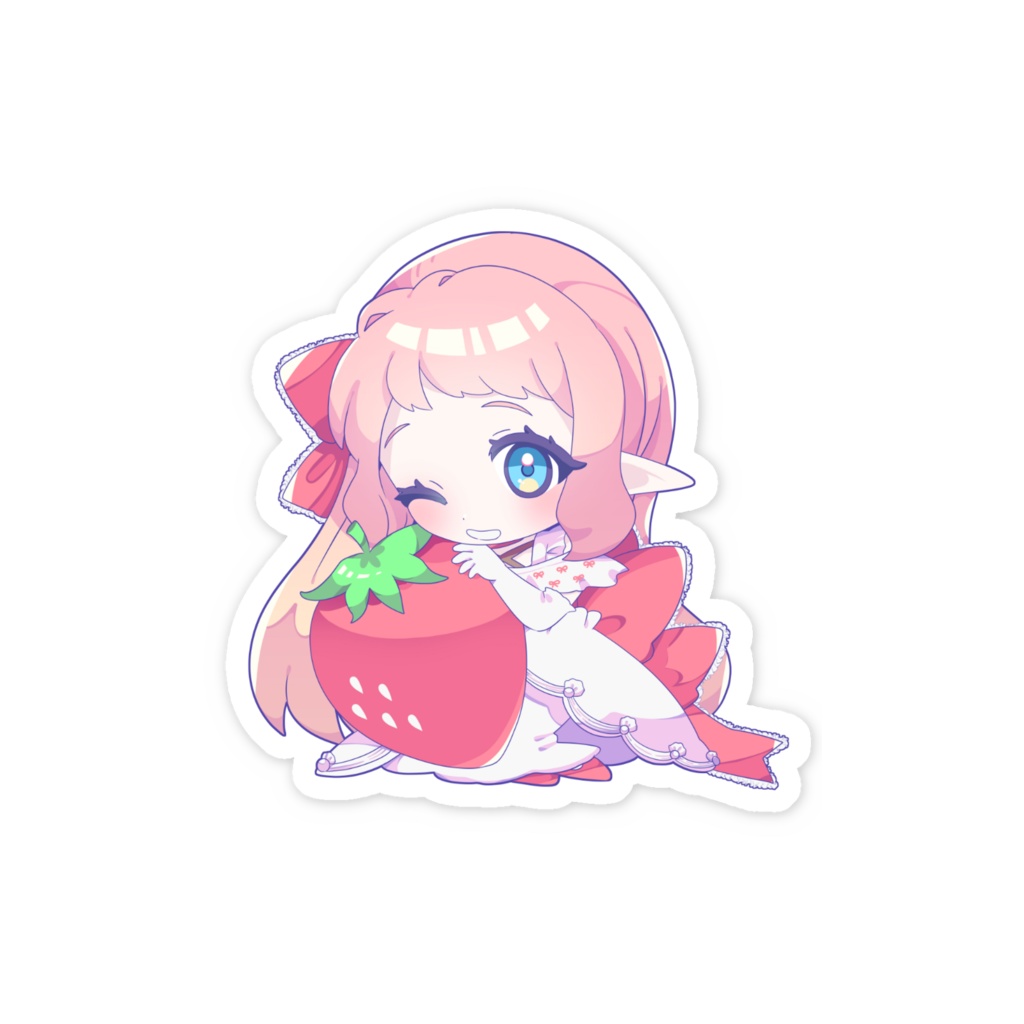 【誕生日記念】いちごもち ゆるもちスマホステッカー