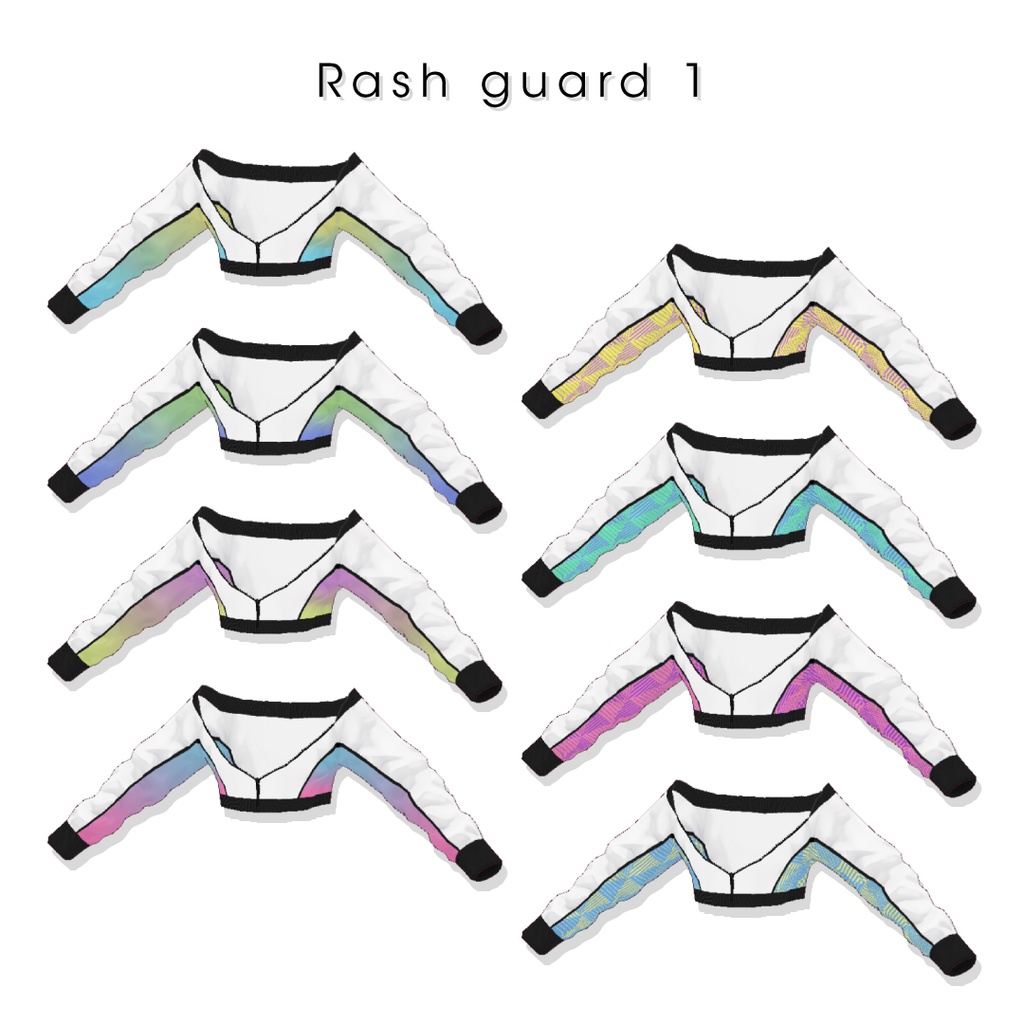 【#VRoid】ラッシュガード水着セット